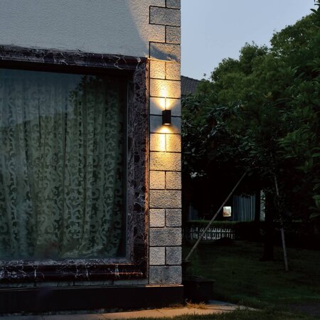 Steinhauer Moderne buiten wandlamp Logan 2-lichts vierkant zwart