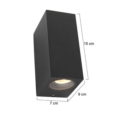 Steinhauer Moderne buiten wandlamp Logan 2-lichts vierkant zwart