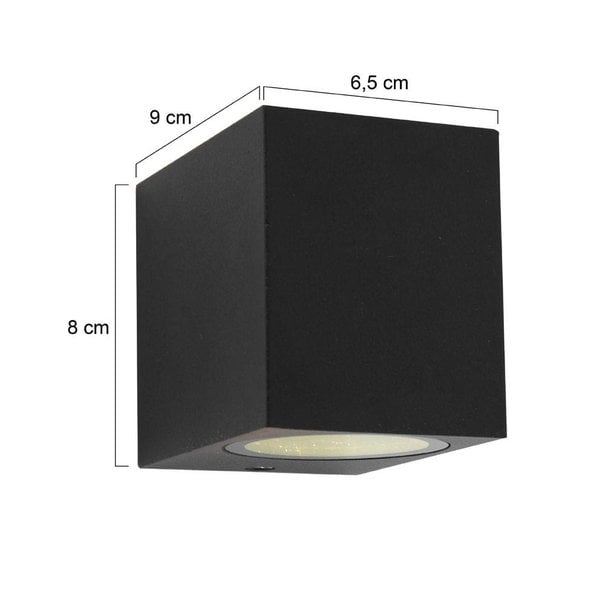 Steinhauer Moderne - Buiten wandlamp - Zwart - 1 lichts vierkant - Logan