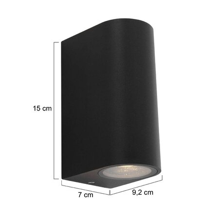 Steinhauer Moderne buiten wandlamp Logan 2-lichts rond zwart