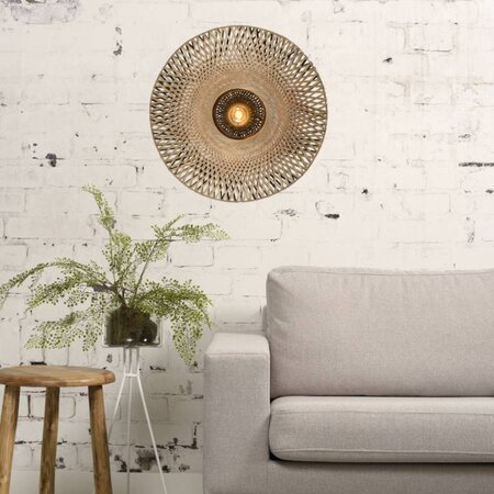 GOOD & MOJO Landelijke wandlamp Kalimantan medium bamboe naturel