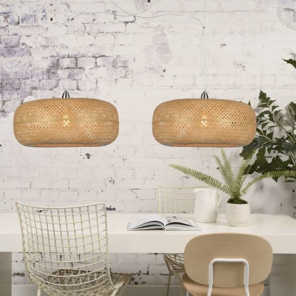 GOOD&MOJO Landelijke - Hanglamp - Naturel - 2 lichts - Palawan