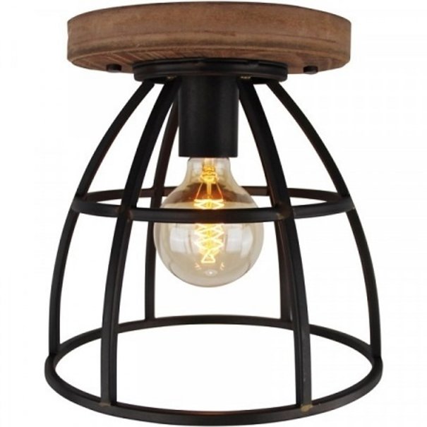 Freelight Industriële - Plafondlamp - Zwart - 30 cm - Birdie