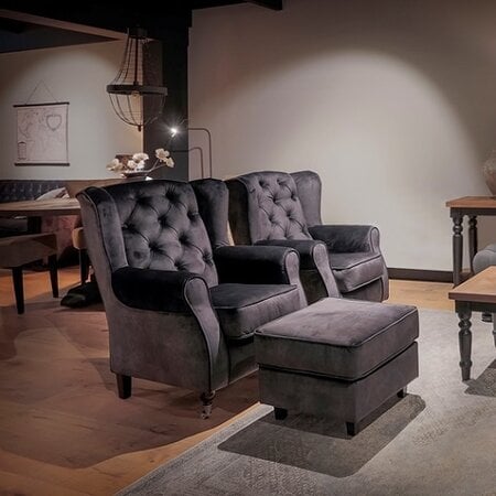 UrbanSofa Landelijke gecapitonneerde fauteuil Palermo