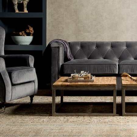 UrbanSofa Landelijke gecapitonneerde fauteuil Palermo