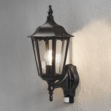 Konstsmide Klassieke buiten wandlamp staand Firenze Bewegingsmelder zwart