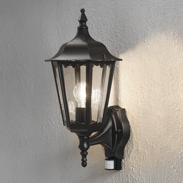 Konstsmide Klassieke - Buiten wandlamp staand - Zwart - Bewegingsmelder - Firenze