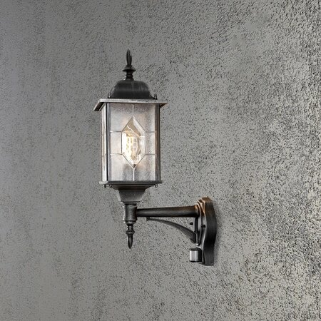 Konstsmide Klassieke staande buitenlamp Milano met bewegingsmelder zwart
