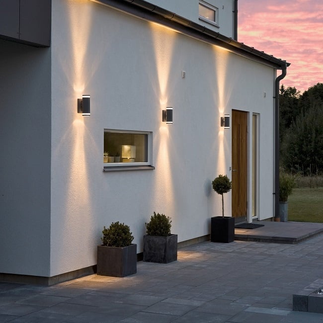 winnaar dak strelen Moderne - Buiten wandlamp - Zwart - 2 lichts - Modena