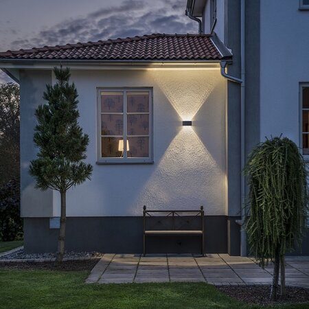Konstsmide Moderne buiten wandlamp Chieri PowerLED 6x 1,33W antraciet
