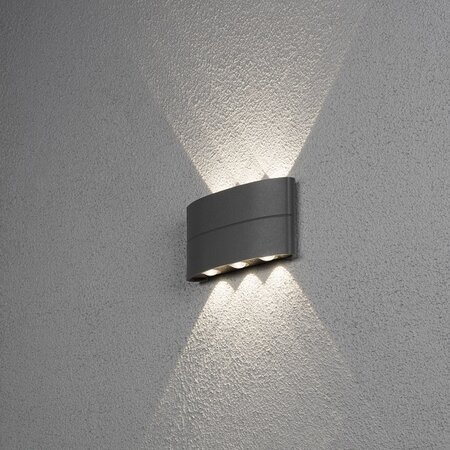 Konstsmide Moderne buiten wandlamp Chieri PowerLED 6x 1,33W antraciet