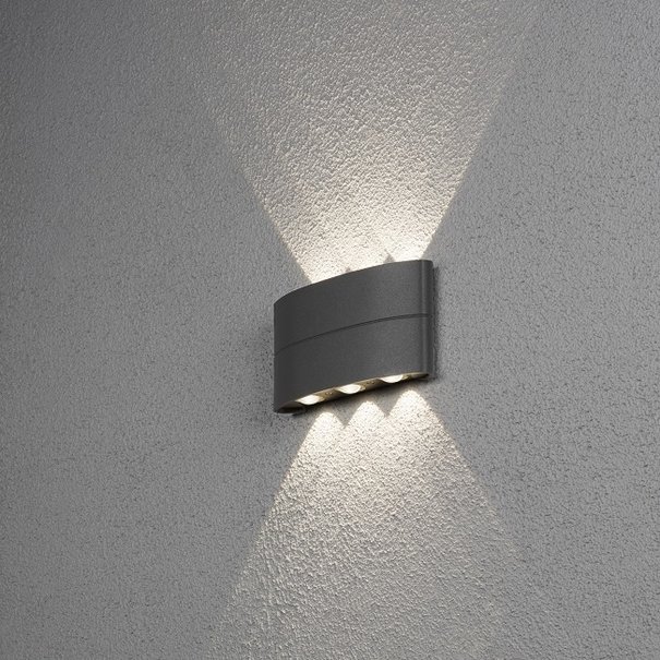 Konstsmide Moderne - Buiten wandlamp - Antraciet - PowerLED 6x 1.33W - Chieri