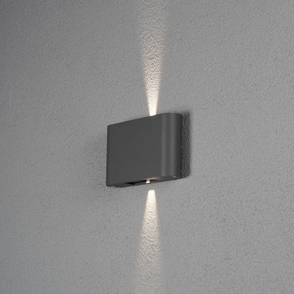 Konstsmide Moderne - Buiten wandlamp - Antraciet - PowerLED 2x 6W - Chieri