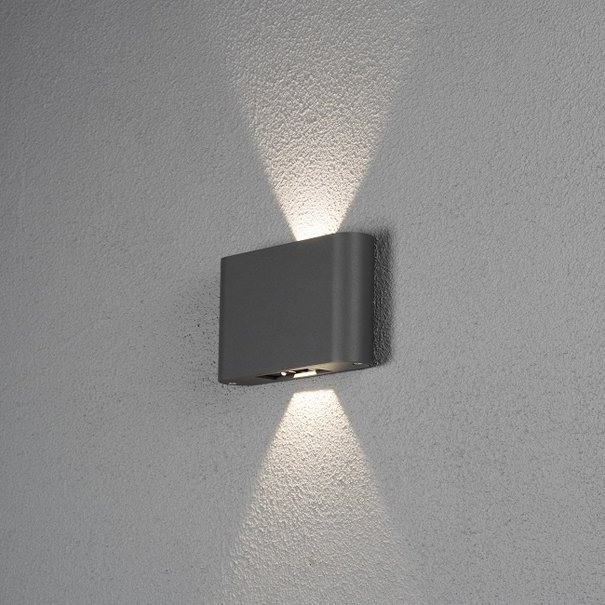 Konstsmide Moderne - Buiten wandlamp - Antraciet - PowerLED 2x 6W - Chieri
