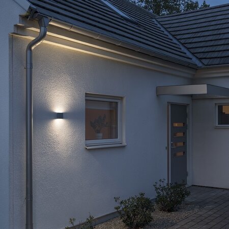 Konstsmide Moderne buiten wandlamp Chieri PowerLED 2x 3W antraciet