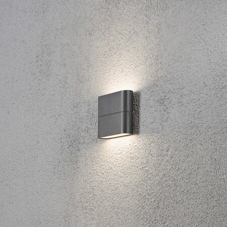 Konstsmide Moderne buiten wandlamp Chieri PowerLED 2x 3W antraciet