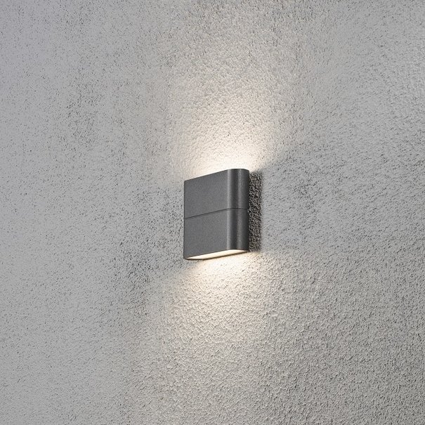Konstsmide Moderne - Buiten wandlamp - Antraciet - PowerLED 2x 3W - Chieri