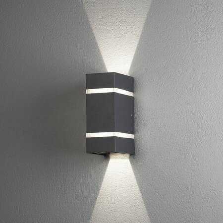 Konstsmide Moderne buiten wandlamp Cremona PowerLED 2x 3W antraciet