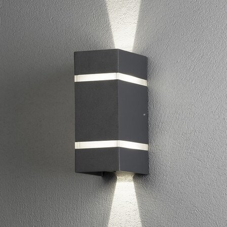 Konstsmide Moderne buiten wandlamp Cremona PowerLED 2x 3W antraciet