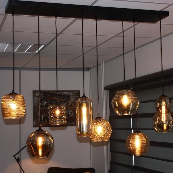 Moderne - Hanglamp - Zwart - 8 lichts - Quinto