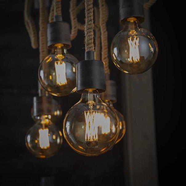 BelaLuz Landelijke - Hanglamp - Oud zilver - 7 lichts - Caddo
