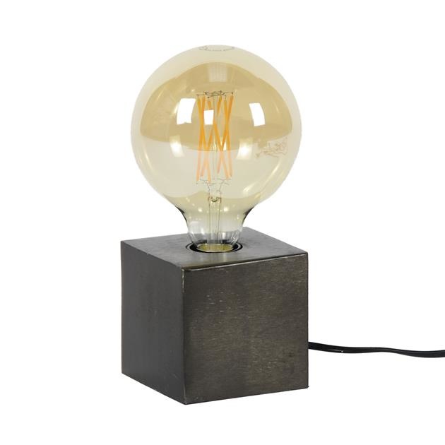 Moderne Tafellamp - Zwart nikkel - 10 x 10 cm - Kubus