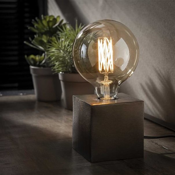 BelaLuz Moderne - Tafellamp - Zwart nikkel - 10 x 10 cm - Kubus