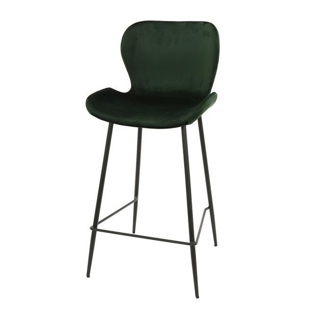 BelaLuz Moderne - barstoel - velvet - donker groen velours - Ranomi