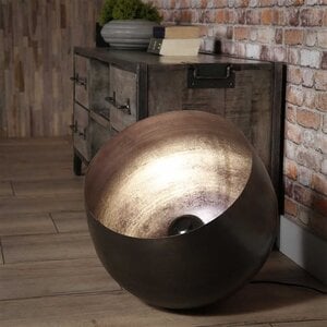 BelaLuz Industriële vloerlamp Zenzi Ø50 cm zwart nikkel