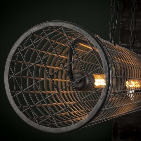 BelaLuz Industriële hanglamp Sydo 2-lichts grijs