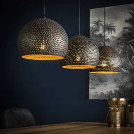 Hanglamp Cambal 3-lichts Ø25cm zwart bruin