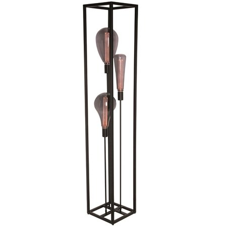 Freelight Moderne Industriële vloerlamp Palco 3-lichts zwart