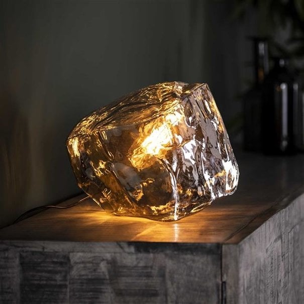 BelaLuz Moderne - Tafellamp - Chrome - Glas - Ice Cube