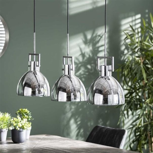 BelaLuz Moderne - Hanglamp - Oud zilver - 3 lichts - Chromy