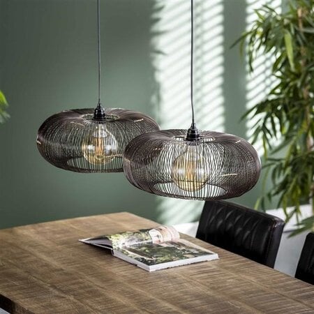 BelaLuz Modern Industriële hanglamp Vince 2-lichts brons met koperen las