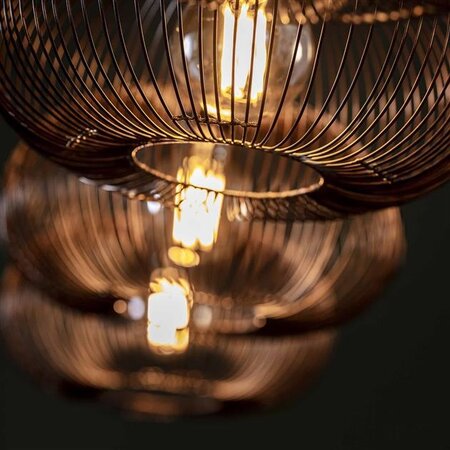 BelaLuz Modern Industriële hanglamp Vince 4-lichts brons met koperen las