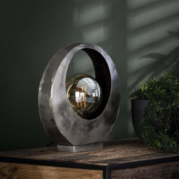 BelaLuz Industriële - Tafellamp - Oud zilver - Stoere - Full Moon