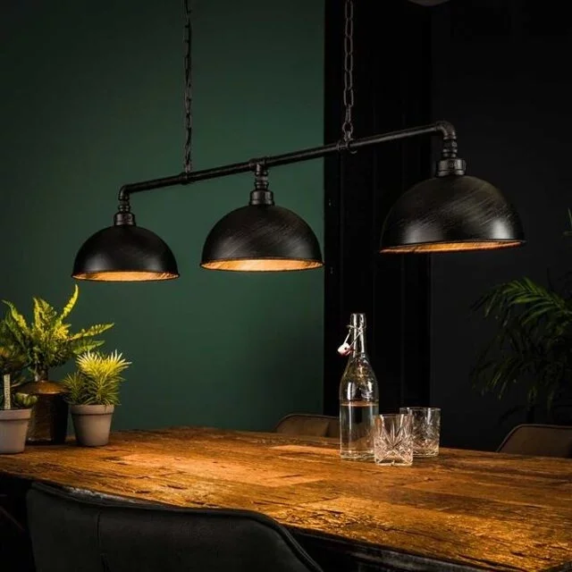 Hanglamp Pipe 3-lichts Zwart