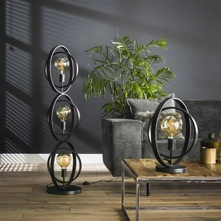 BelaLuz Moderne vloerlamp Ozon 3-lichts charcoal
