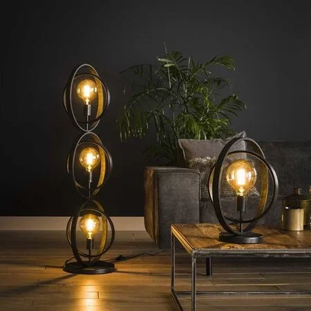 BelaLuz Moderne vloerlamp Ozon 3-lichts charcoal