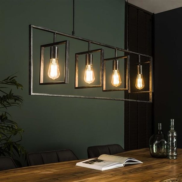 BelaLuz Industriële - Hanglamp - Charcoal - 4 lichts - Flex