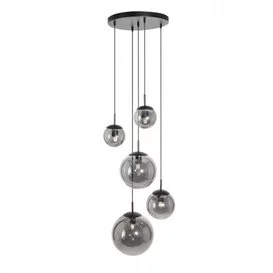 Hanglamp Bollique 5-lichts smoke glas