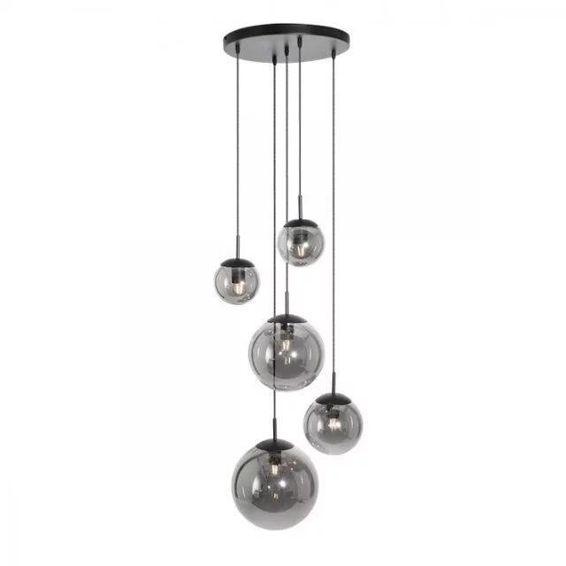 Hanglamp Bollique 5-lichts smoke glas