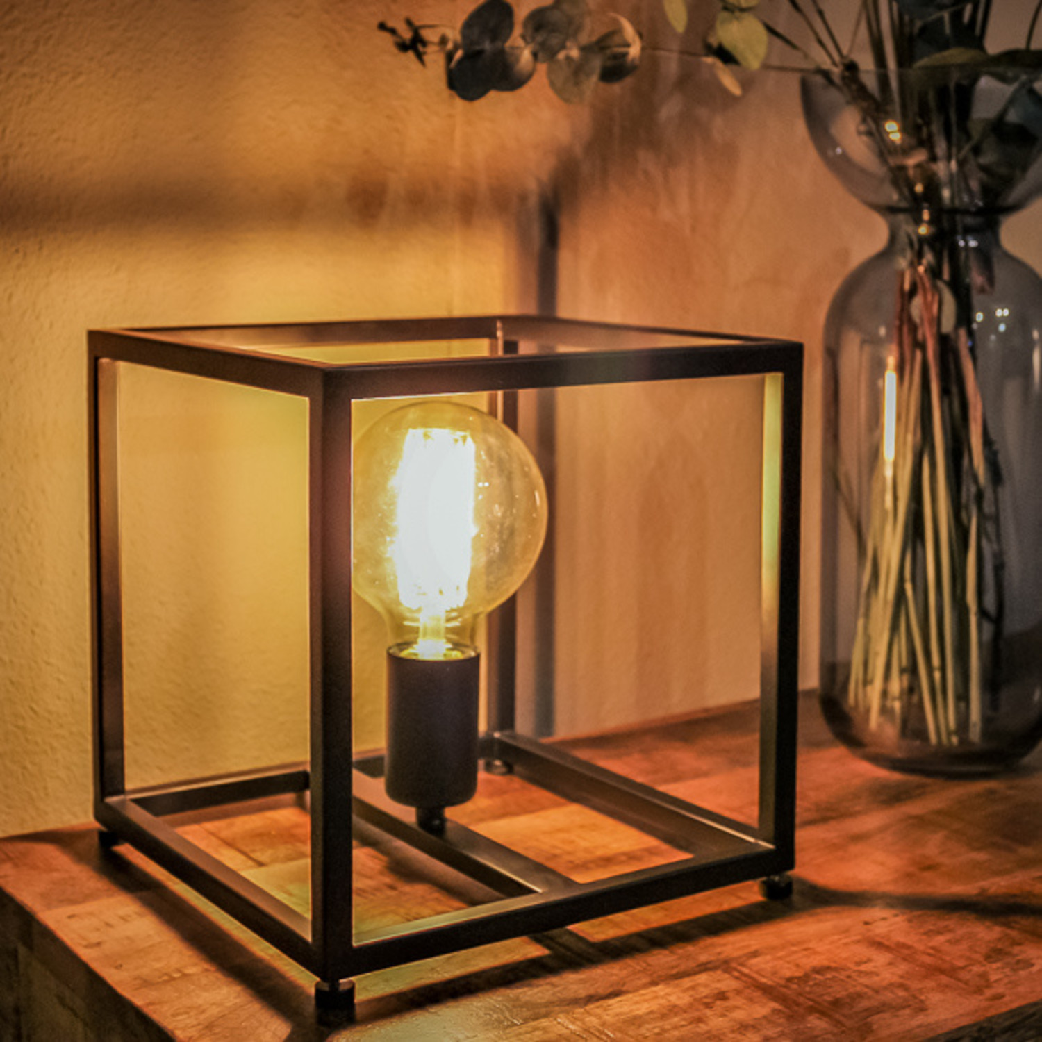 Afleiding pot Afkorting Moderne - Tafellamp - Zwart - 22 cm - Palco
