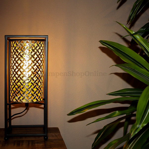 Freelight Oosterse - Tafellamp - Goud / wit - 37 cm - Petrolio