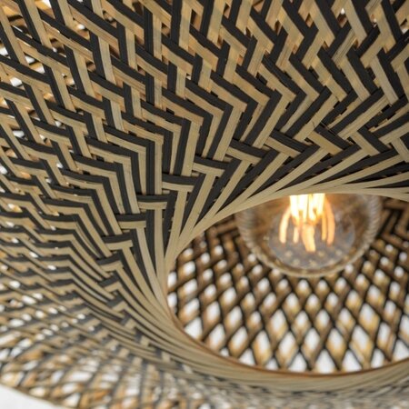 GOOD & MOJO Landelijke plafondlamp Bali Ø44 cm zwart naturel bamboe