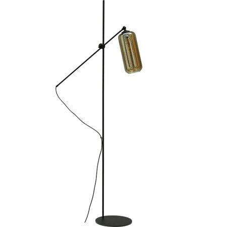 Moderne vloerlamp Quinto 1-lichts zwart glas