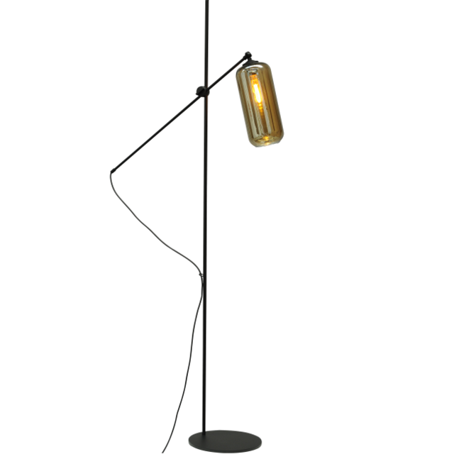 Vloerlamp Quinto Glas Zwart