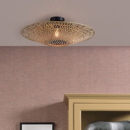 GOOD & MOJO Landelijke plafondlamp Kalimantan Ø60 cm naturel bamboe