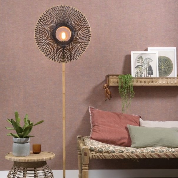 GOOD&MOJO Landelijke - Vloerlamp - Naturel - 60 cm - Kalimantan